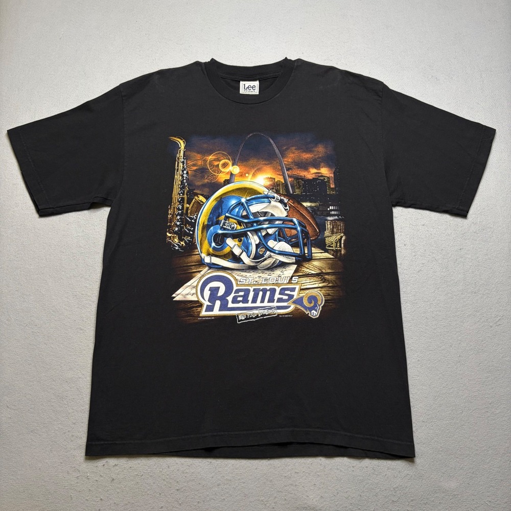 Lee Sport T-Shirt Mens XL Black St. Louis Rams 2000 Home Field Advantage Y2K